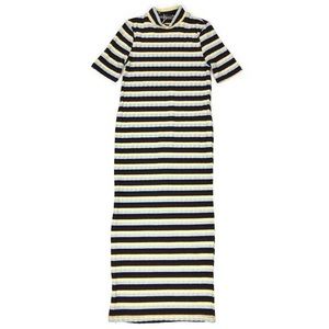 Zara Multicolor Striped Ribbed Bodycon Midi Dress.